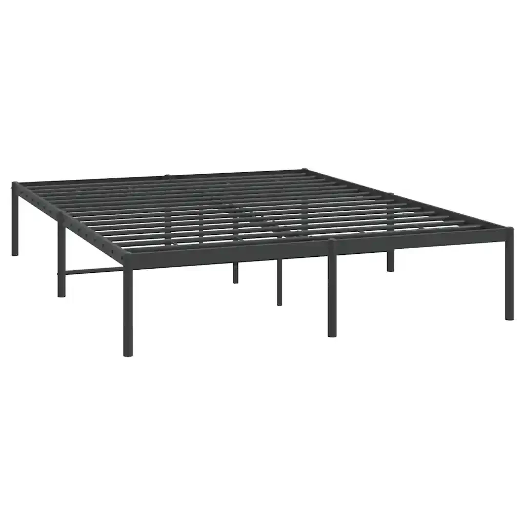 Letto matrimoniale | Letto per adulti | Giroletto in Metallo Nero 140x190 cm - Image 3