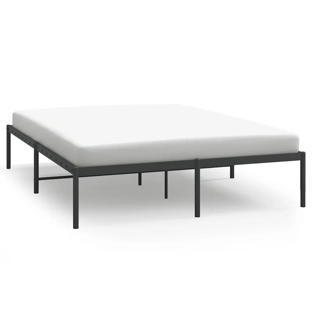Letto matrimoniale | Letto per adulti | Giroletto in Metallo Nero 140x200 cm