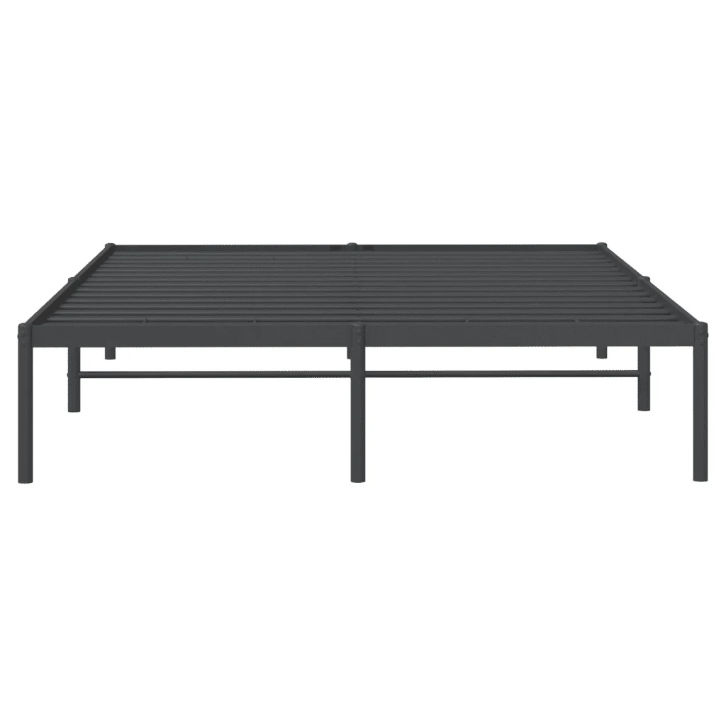 Letto matrimoniale | Letto per adulti | Giroletto in Metallo Nero 150x200 cm - Image 5