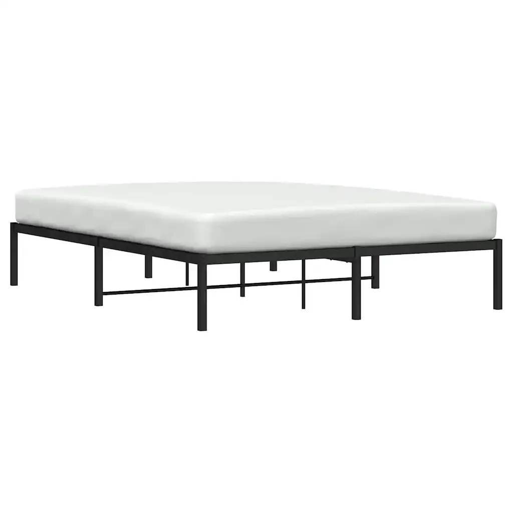 Letto matrimoniale | Letto per adulti | Giroletto in Metallo Nero 160x200 cm - Image 4