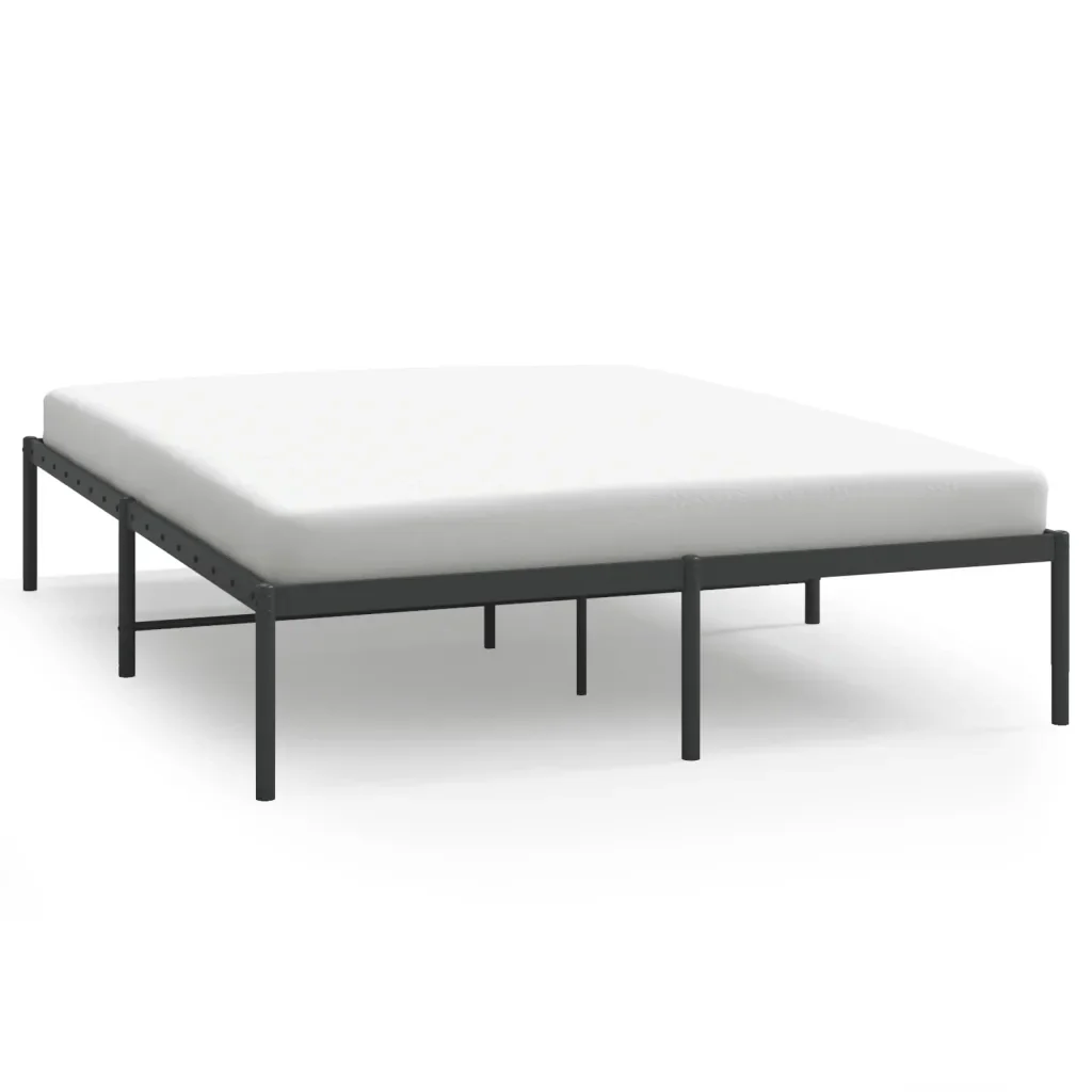 Letto matrimoniale | Letto per adulti | Giroletto in Metallo Nero 160x200 cm