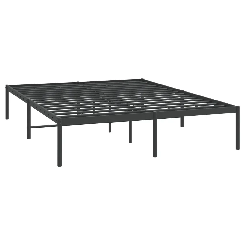 Letto matrimoniale | Letto per adulti | Giroletto in Metallo Nero 160x200 cm - Image 3
