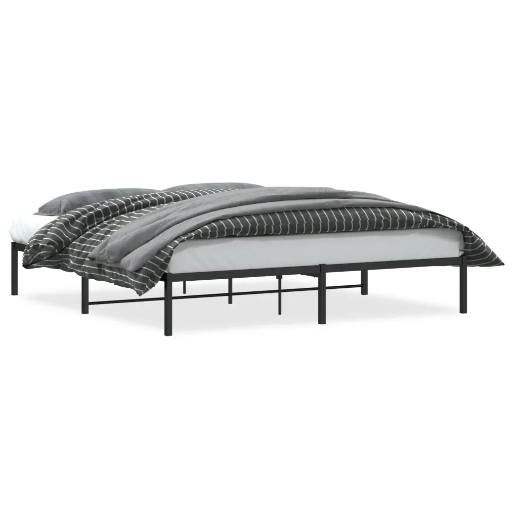 Letto matrimoniale | Letto per adulti | Giroletto in Metallo Nero 183x213 cm