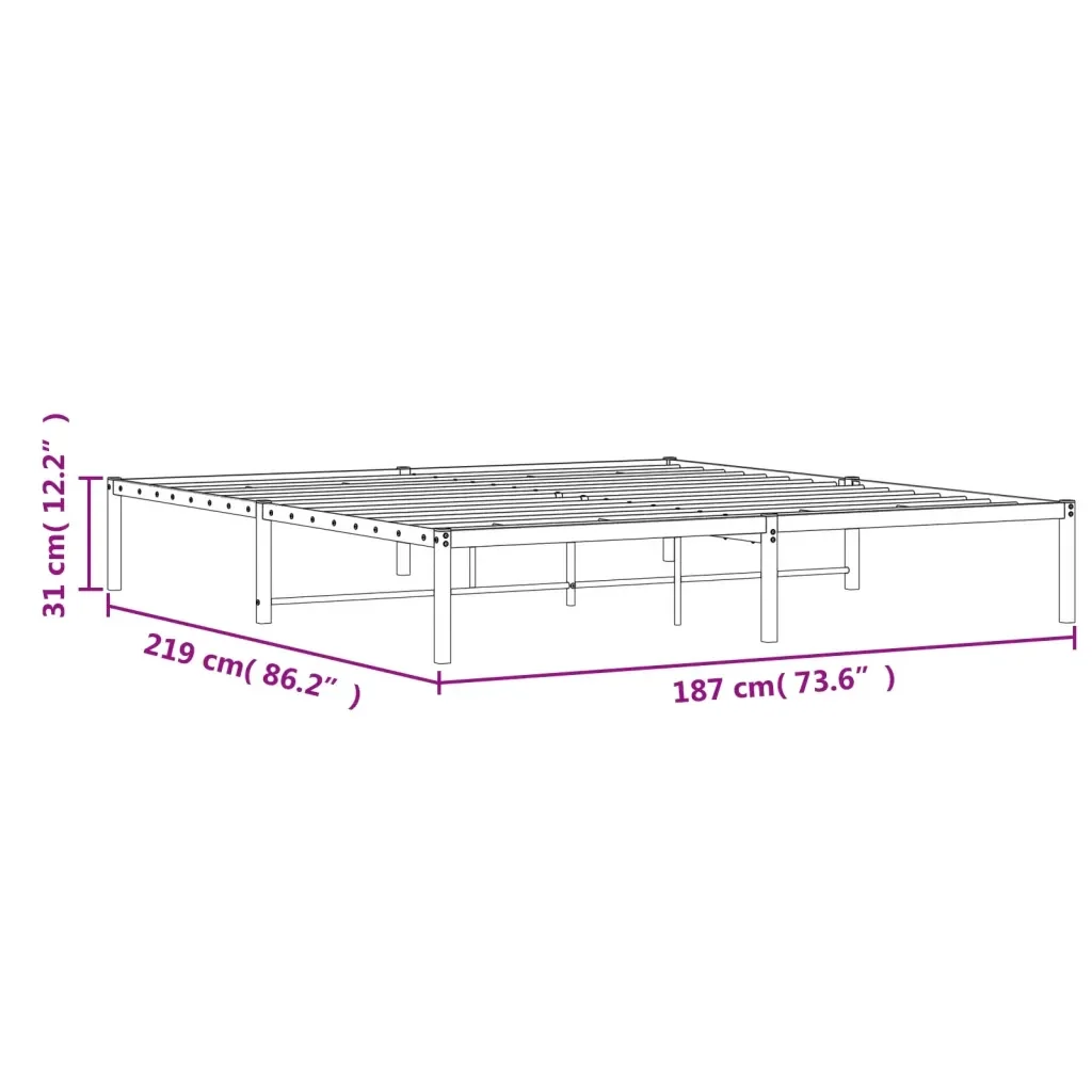 Letto matrimoniale | Letto per adulti | Giroletto in Metallo Nero 183x213 cm - Image 9
