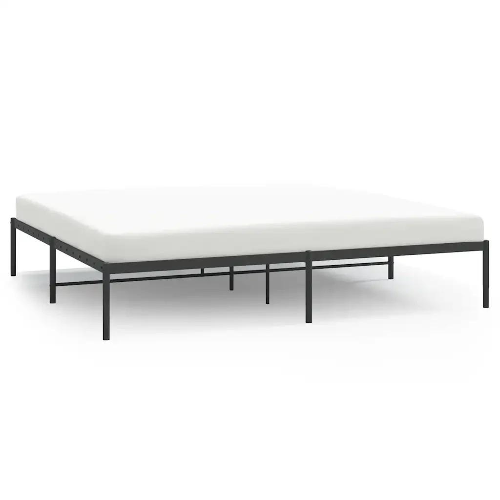 Letto matrimoniale | Letto per adulti | Giroletto in Metallo Nero 183x213 cm