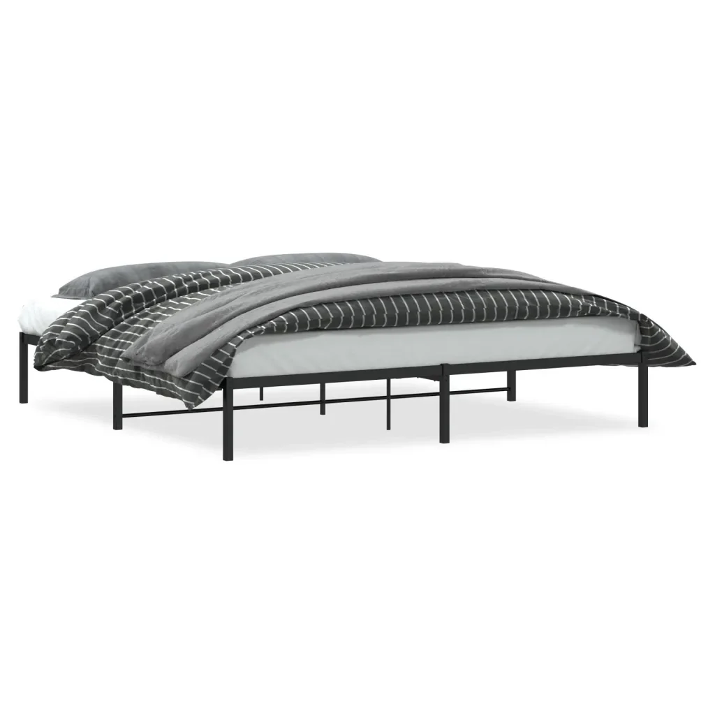 Letto matrimoniale | Letto per adulti | Giroletto in Metallo Nero 200x200 cm