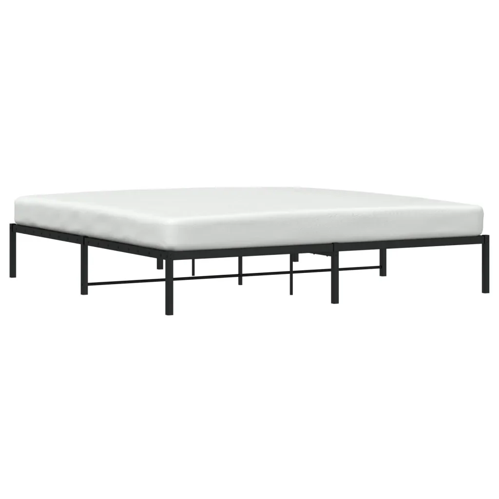 Letto matrimoniale | Letto per adulti | Giroletto in Metallo Nero 200x200 cm - Image 3