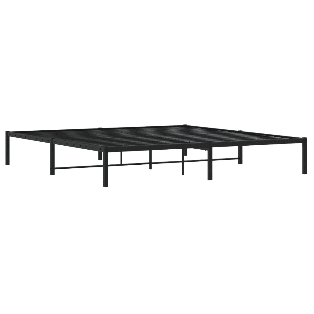Letto matrimoniale | Letto per adulti | Giroletto in Metallo Nero 200x200 cm - Image 7