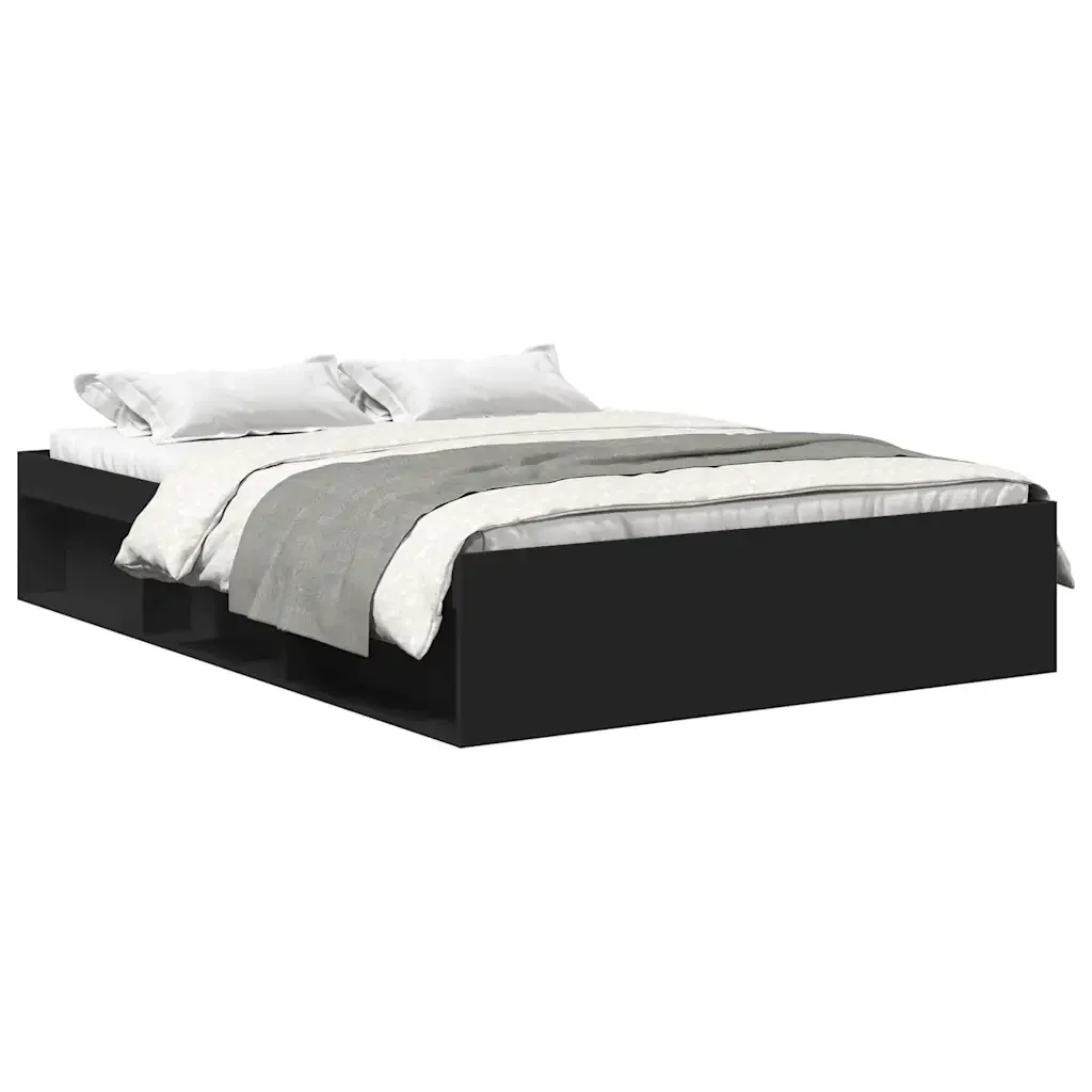 Letto matrimoniale | Letto per adulti | Giroletto in Nero 120x200 cm