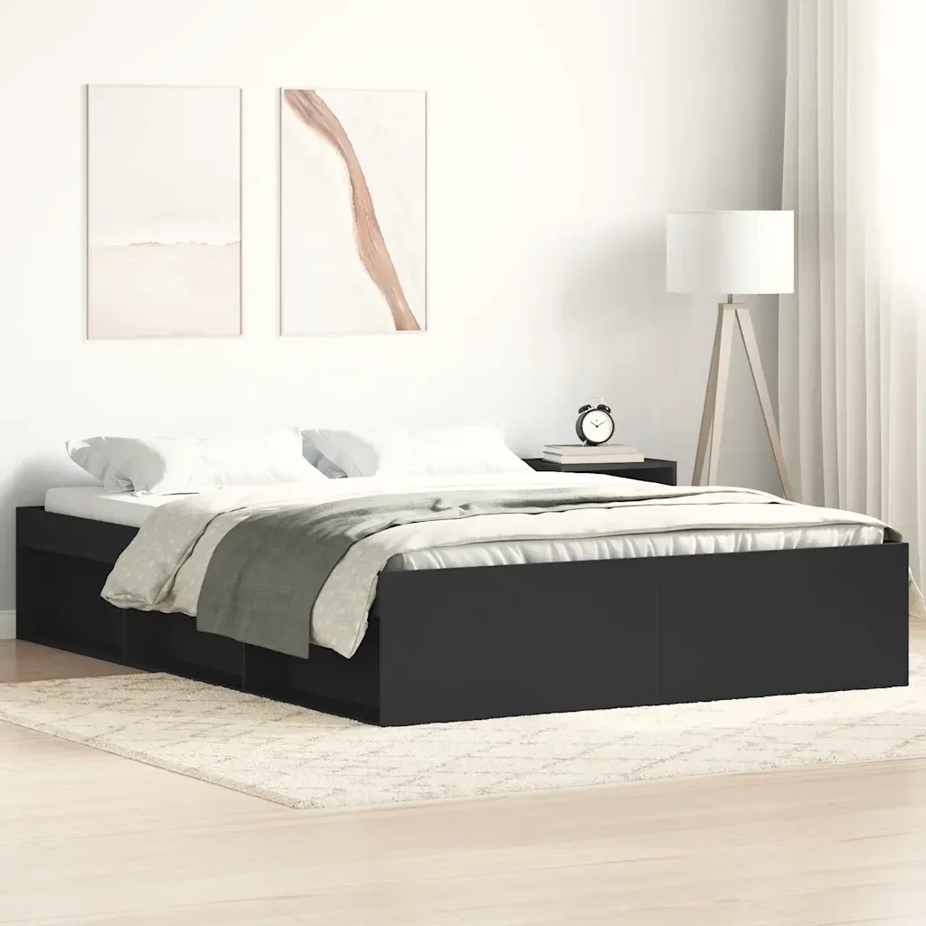 Letto matrimoniale | Letto per adulti | Giroletto in Nero 140x200 cm - Image 2