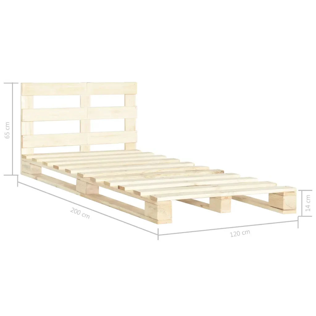 Letto matrimoniale | Letto per adulti | Giroletto in Pallet di Legno Massello di Pino 120x200 cm - Image 7