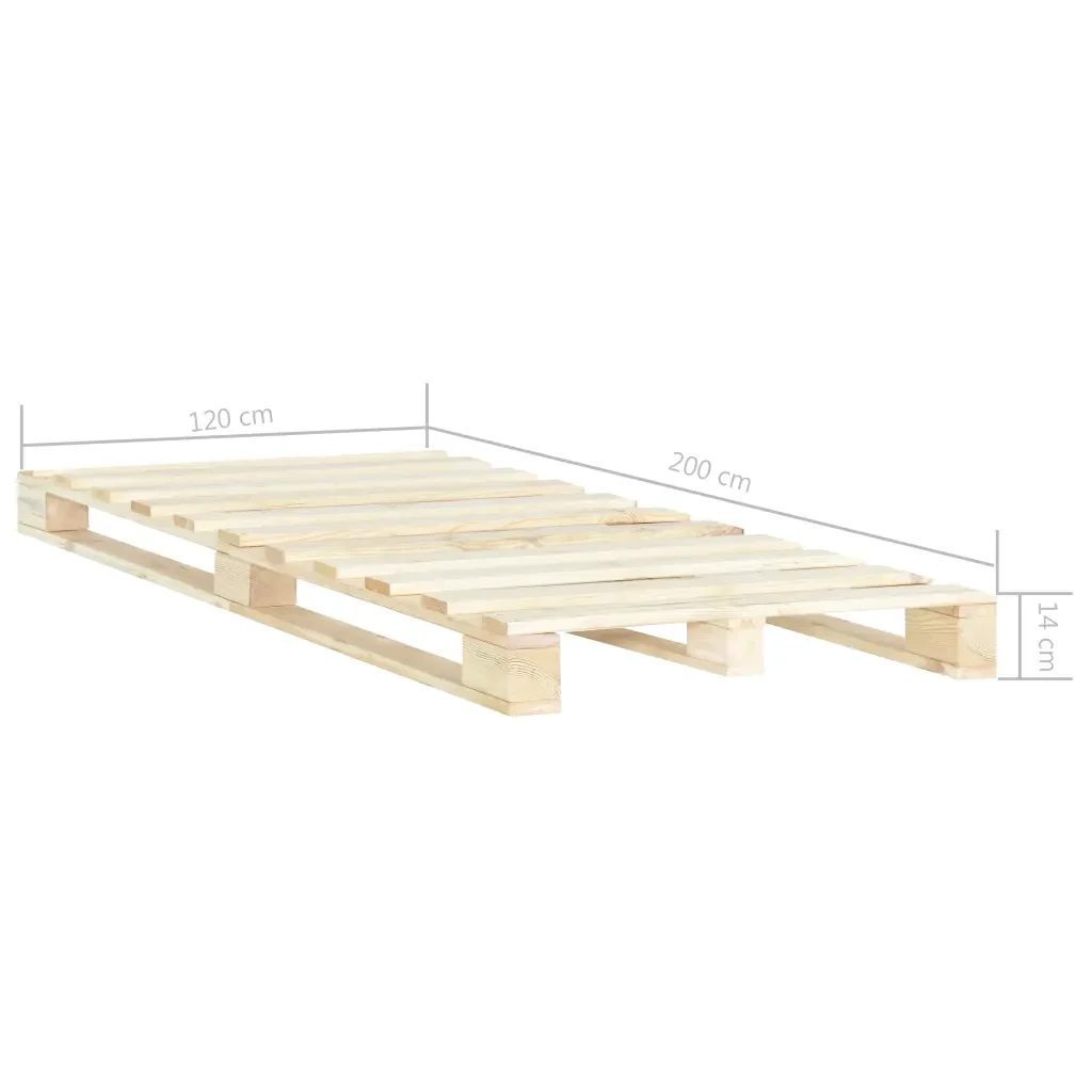 Letto matrimoniale | Letto per adulti | Giroletto in Pallet di Legno Massello di Pino 120x200 cm - Image 6
