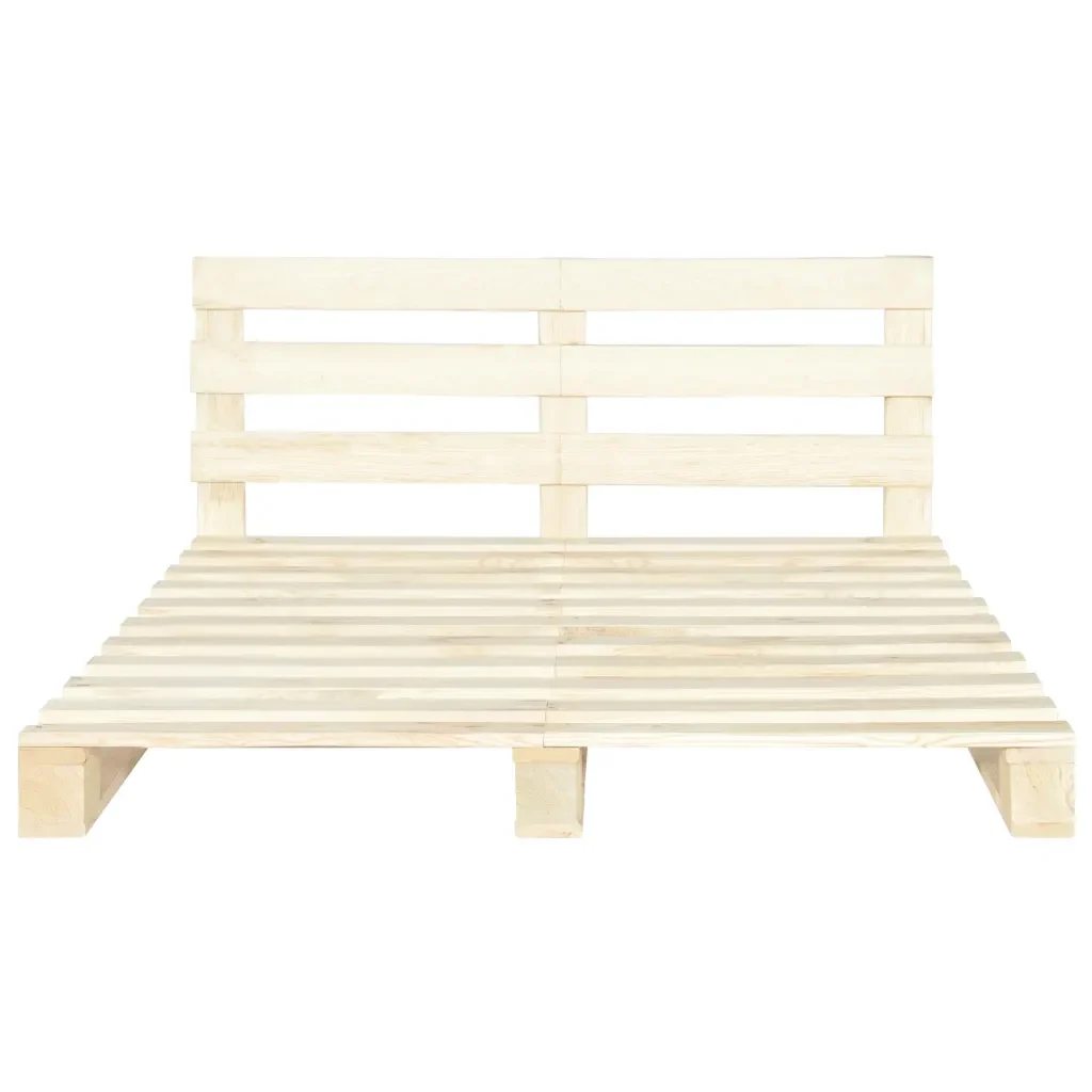 Letto matrimoniale | Letto per adulti | Giroletto in Pallet di Legno Massello di Pino 140x200 cm - Image 3