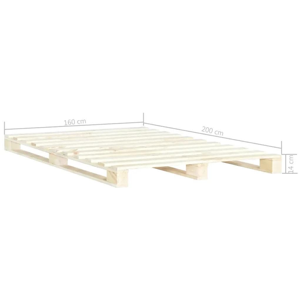 Letto matrimoniale | Letto per adulti | Giroletto in Pallet di Legno Massello di Pino 160x200 cm - Image 6