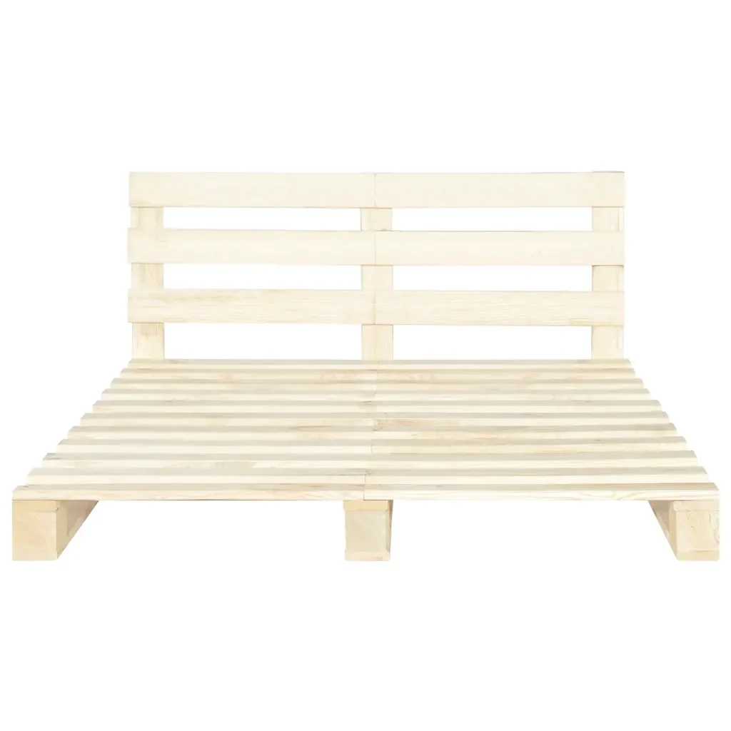 Letto matrimoniale | Letto per adulti | Giroletto in Pallet di Legno Massello di Pino 200x200 cm - Image 3