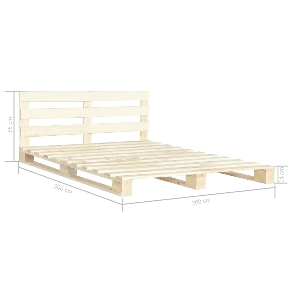 Letto matrimoniale | Letto per adulti | Giroletto in Pallet di Legno Massello di Pino 200x200 cm - Image 7