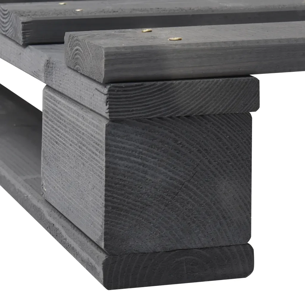 Letto matrimoniale | Letto per adulti | Giroletto in Pallet Grigio Legno Massello di Pino 140x200 cm - Image 6