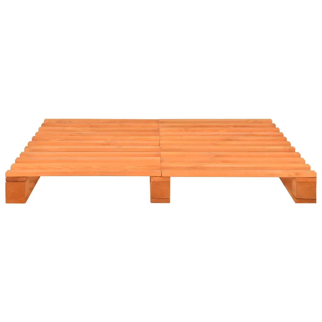 Letto matrimoniale | Letto per adulti | Giroletto in Pallet Marrone Legno Massello di Pino 120x200 cm - Image 4
