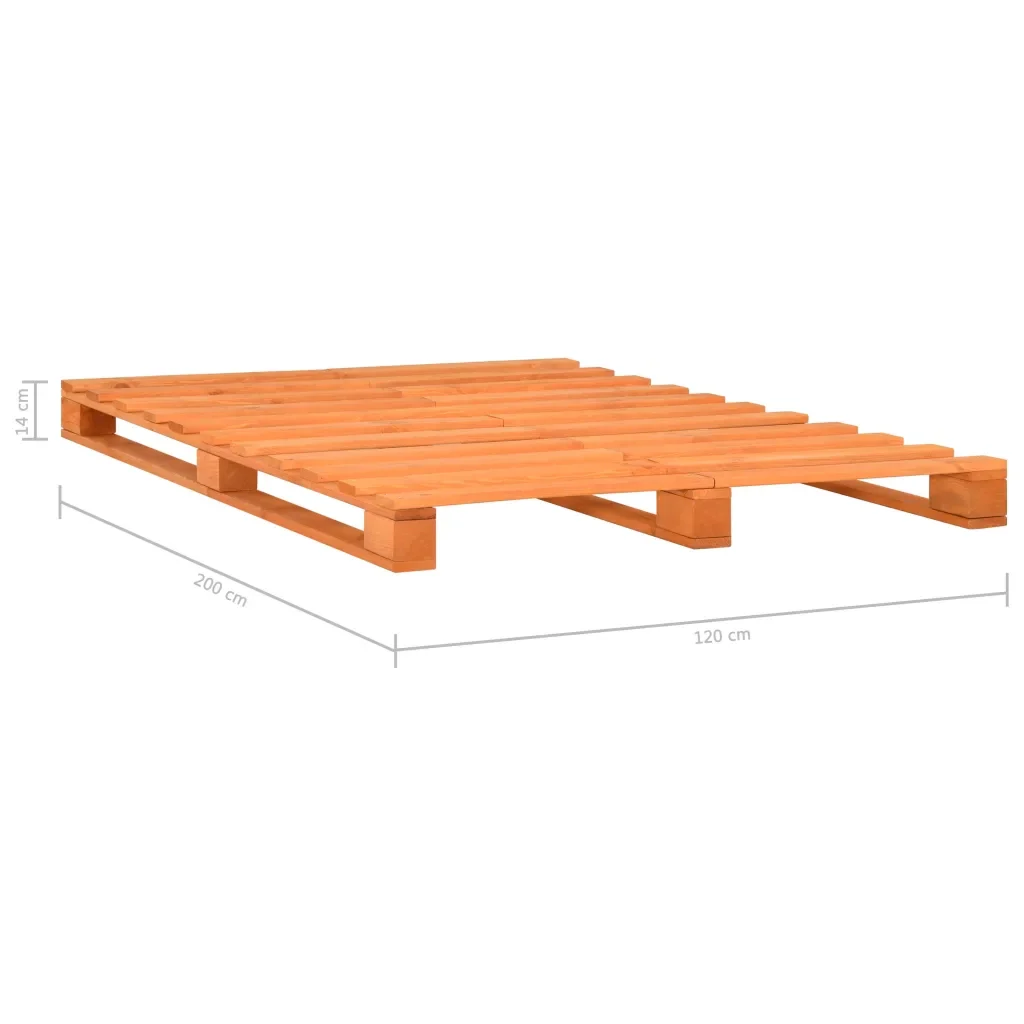 Letto matrimoniale | Letto per adulti | Giroletto in Pallet Marrone Legno Massello di Pino 120x200 cm - Image 7