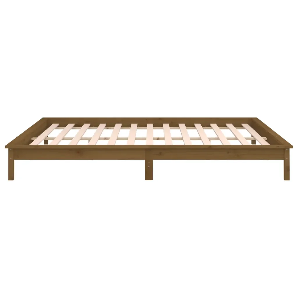 Letto matrimoniale | Letto per adulti | Giroletto LED Ambra 120x190 cm Small Double Legno Massello - Image 8
