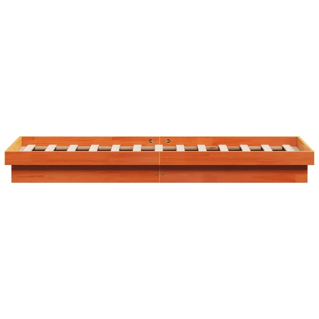 Letto matrimoniale | Letto per adulti | Giroletto LED Marrone Cera 120x190 cm in Legno Massello di Pino - Image 8