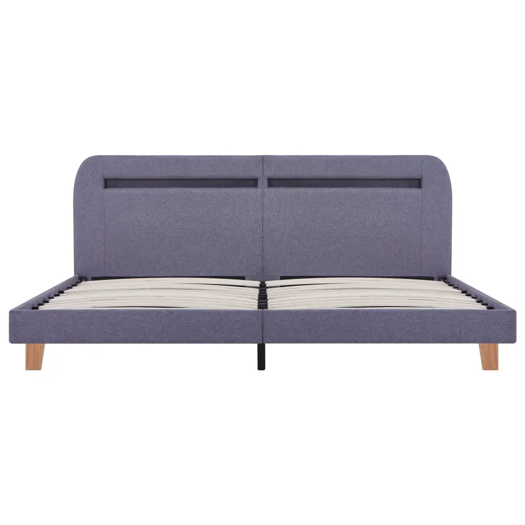 Letto matrimoniale | Letto per adulti | Giroletto LED senza Materasso Grigio Chiaro 160x200 cm Tessuto - Image 5