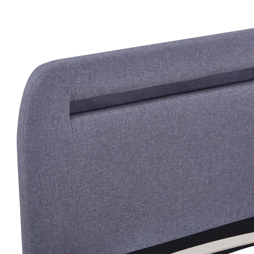Letto matrimoniale | Letto per adulti | Giroletto LED senza Materasso Grigio Chiaro 160x200 cm Tessuto - Image 7