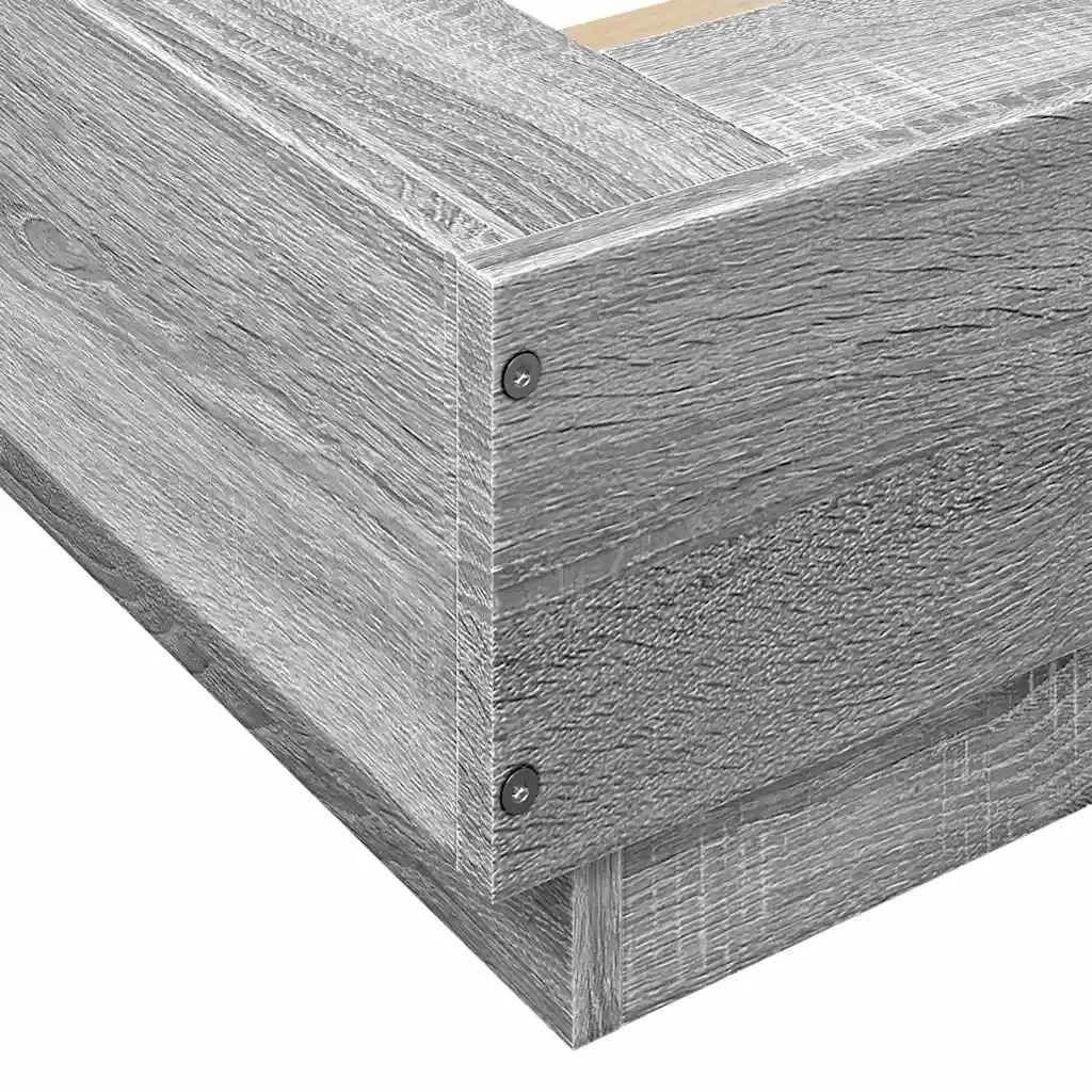 Letto matrimoniale | Letto per adulti | Giroletto Luci LED Grigio Sonoma 160x200 cm Legno Multistrato - Image 10
