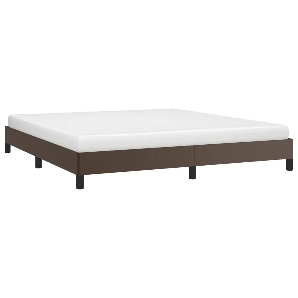 Letto matrimoniale | Letto per adulti | Giroletto Marrone 180x200 cm in Similpelle - Image 3