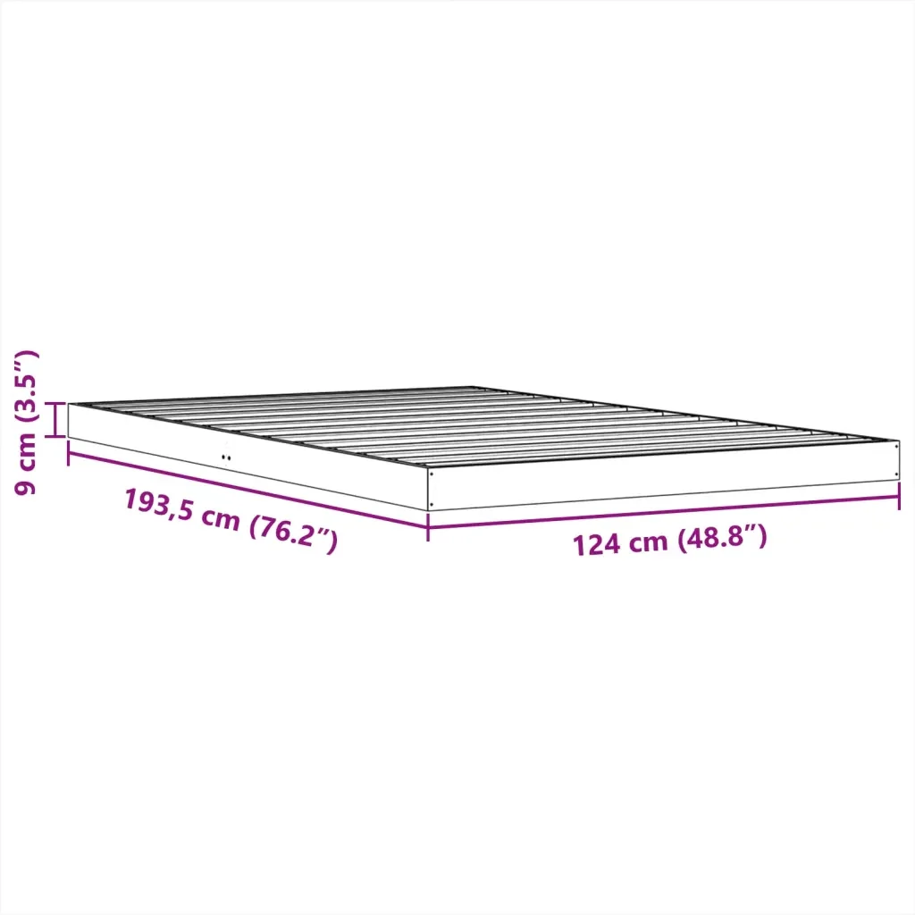 Letto matrimoniale | Letto per adulti | Giroletto Marrone Cera 120x190 cm in Legno Massello di Pino - Image 10