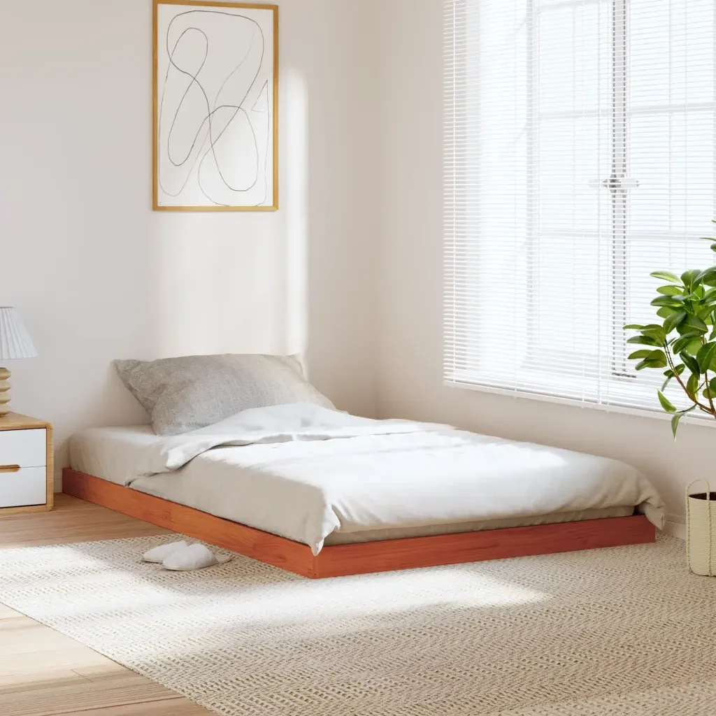 Letto matrimoniale | Letto per adulti | Giroletto Marrone Cera 120x190 cm in Legno Massello di Pino - Image 2