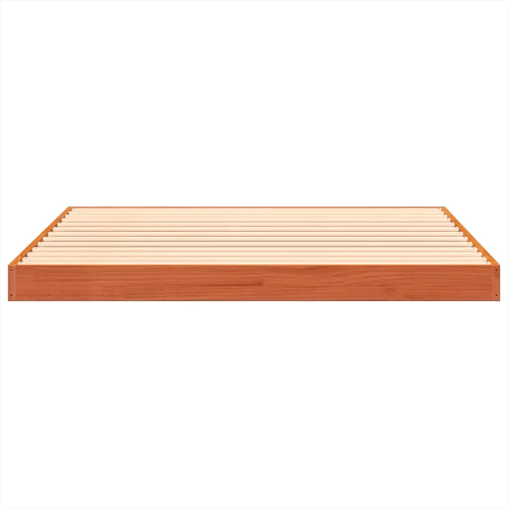Letto matrimoniale | Letto per adulti | Giroletto Marrone Cera 120x190 cm in Legno Massello di Pino - Image 5