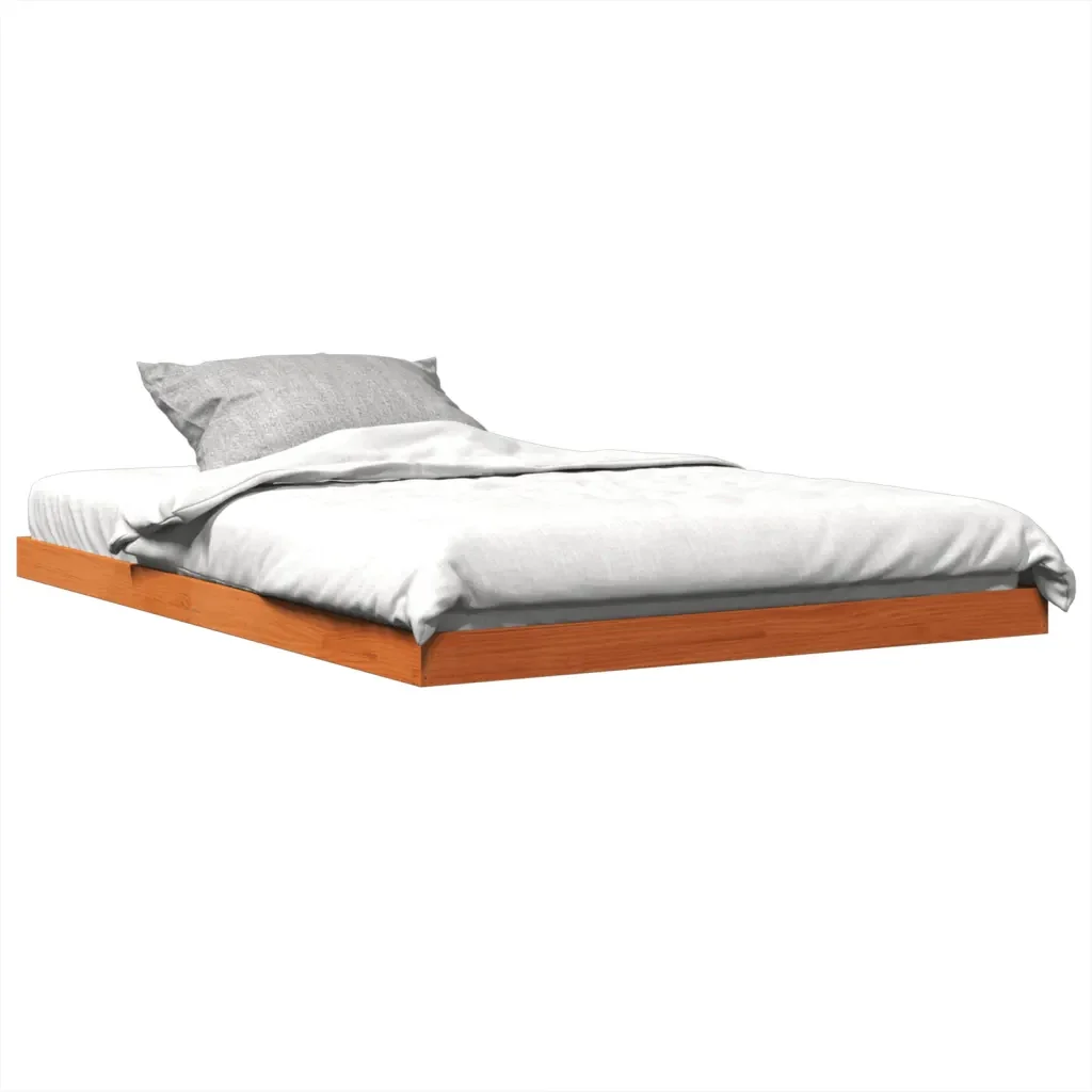 Letto matrimoniale | Letto per adulti | Giroletto Marrone Cera 135x190 cm in Legno Massello di Pino - Image 3
