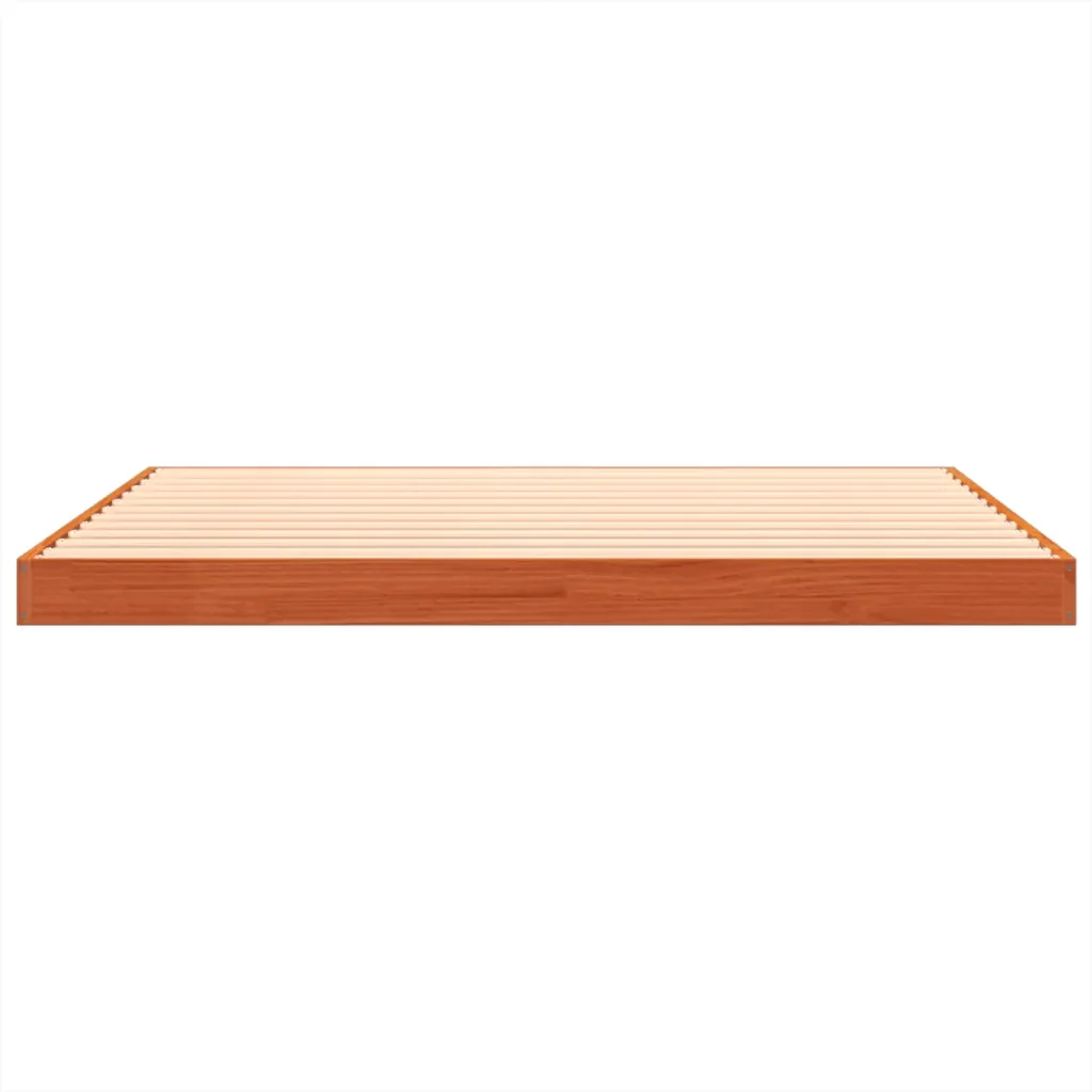 Letto matrimoniale | Letto per adulti | Giroletto Marrone Cera 135x190 cm in Legno Massello di Pino - Image 5