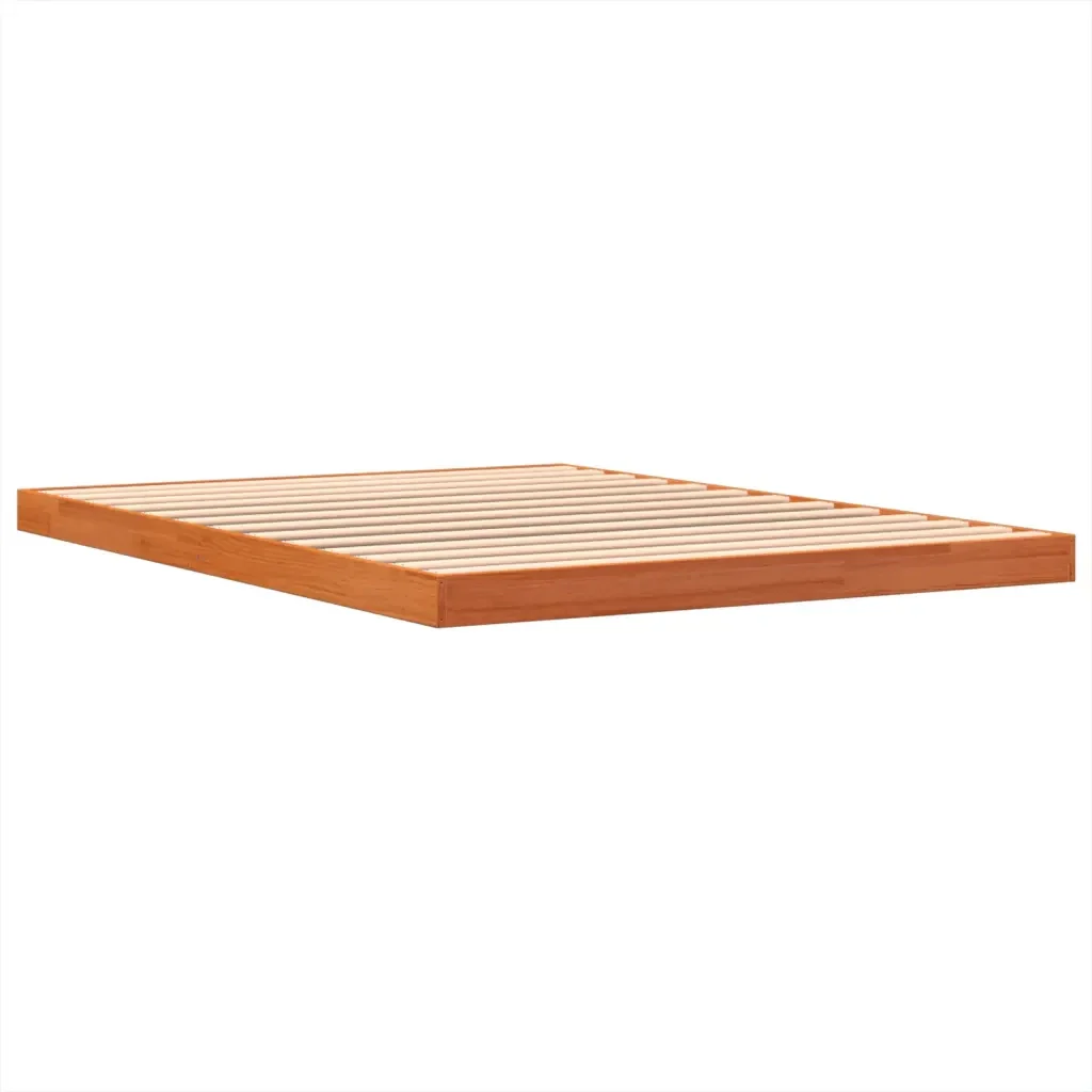 Letto matrimoniale | Letto per adulti | Giroletto Marrone Cera 135x190 cm in Legno Massello di Pino - Image 7