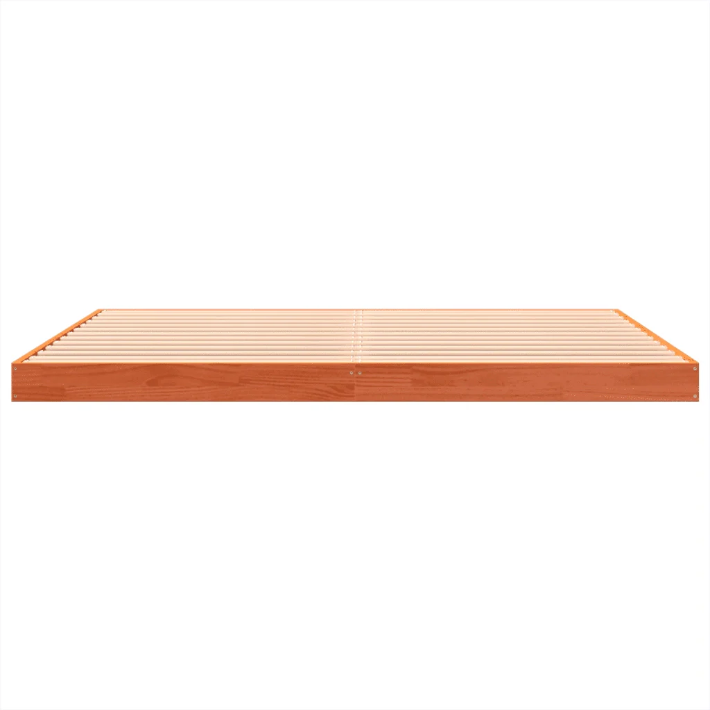 Letto matrimoniale | Letto per adulti | Giroletto Marrone Cera 150x200 cm in Legno Massello di Pino - Image 5