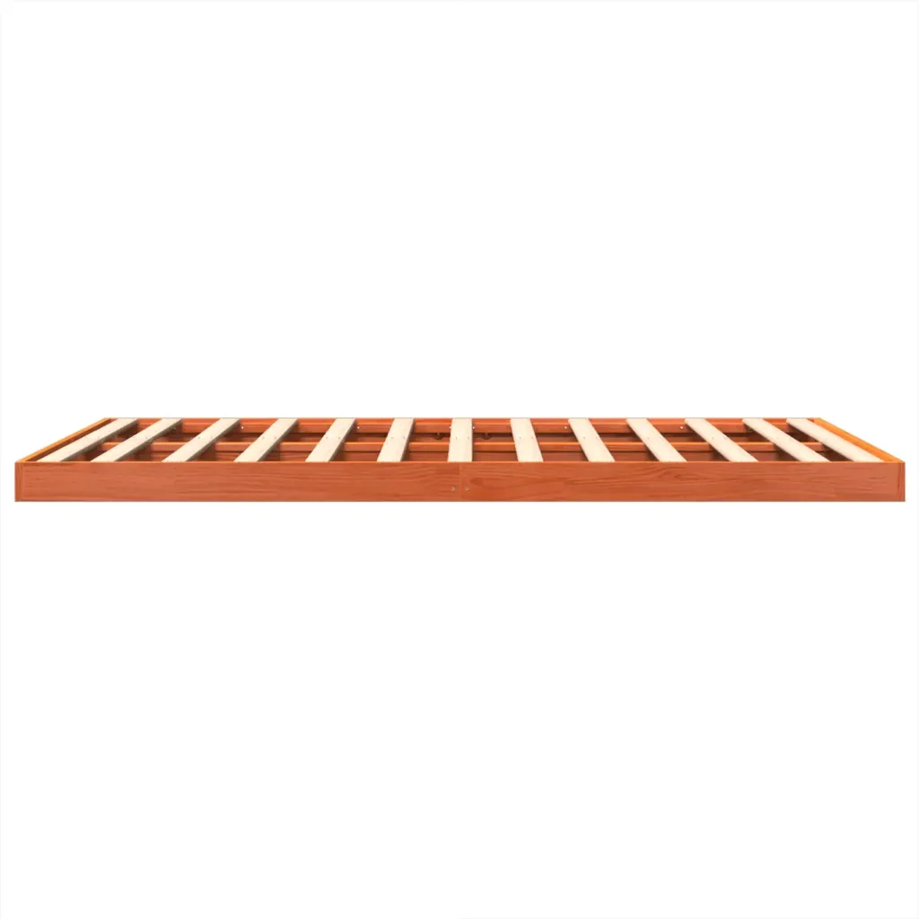 Letto matrimoniale | Letto per adulti | Giroletto Marrone Cera 150x200 cm in Legno Massello di Pino - Image 6