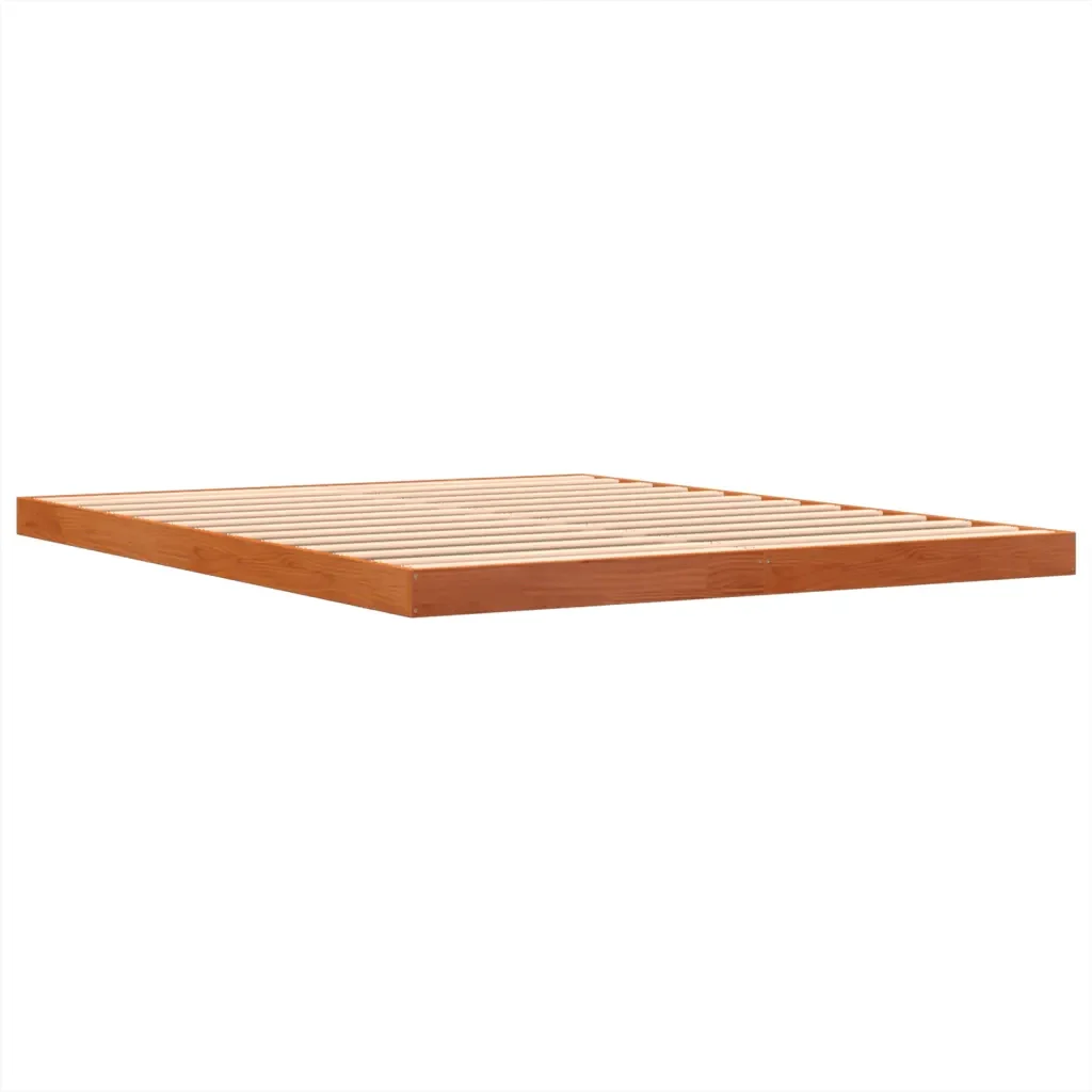 Letto matrimoniale | Letto per adulti | Giroletto Marrone Cera 150x200 cm in Legno Massello di Pino - Image 7