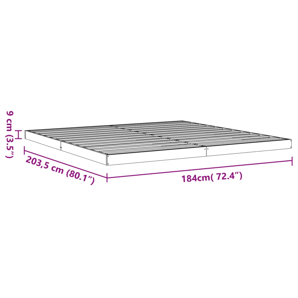 Letto matrimoniale | Letto per adulti | Giroletto Marrone Cera 180x200 cm in Legno Massello di Pino - Image 10