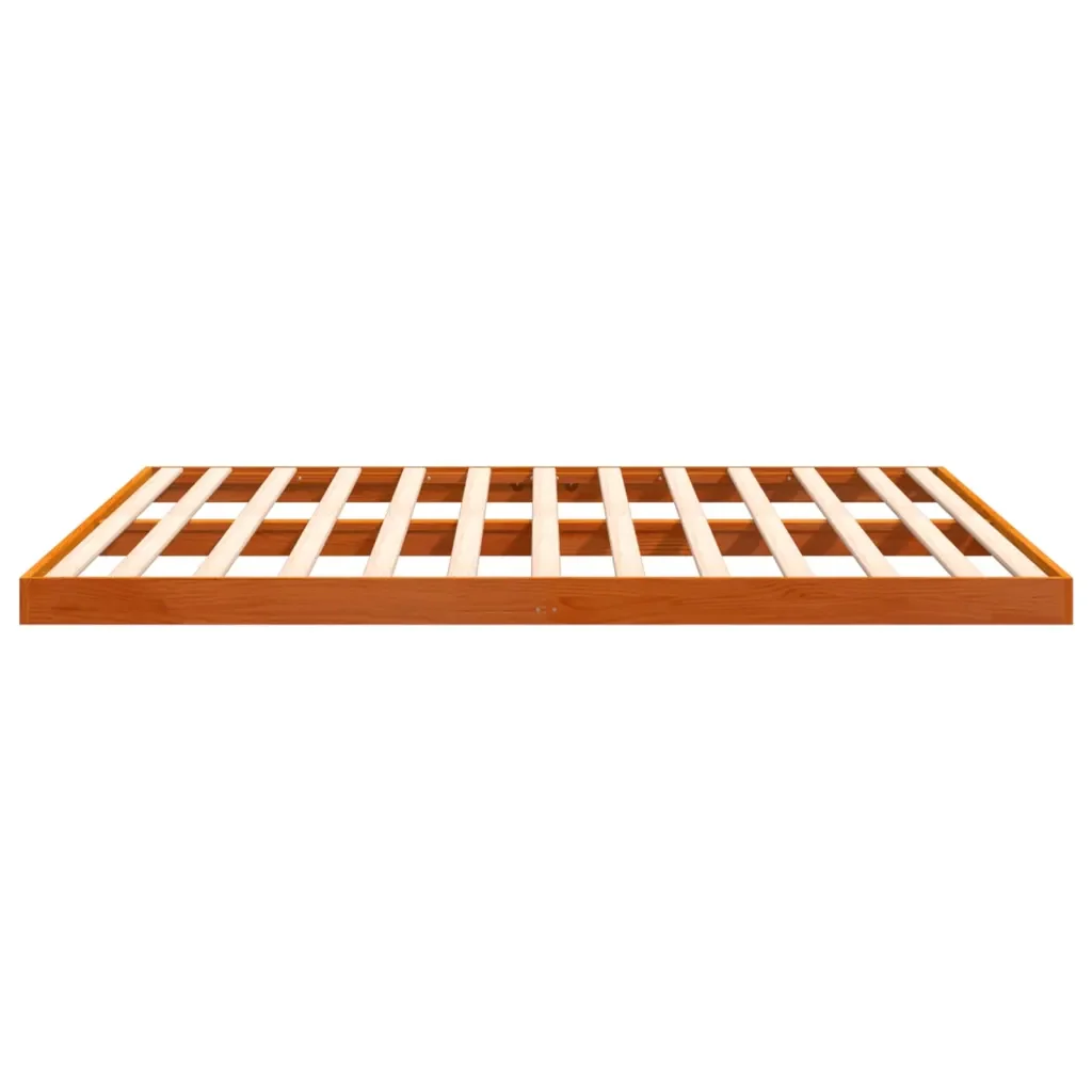 Letto matrimoniale | Letto per adulti | Giroletto Marrone Cera 200x200 cm in Legno Massello di Pino - Image 6