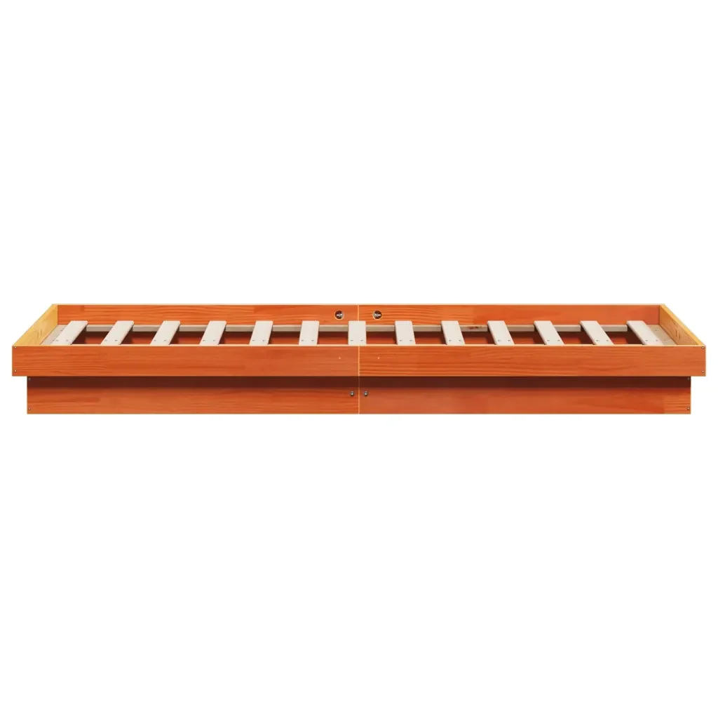 Letto matrimoniale | Letto per adulti | Giroletto Marrone Cera con LED 160x200 cm Legno Massello Pino - Image 8