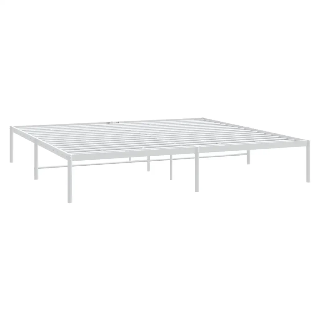 Letto matrimoniale | Letto per adulti | Giroletto Metallo Bianco 180x200 cm - Image 4