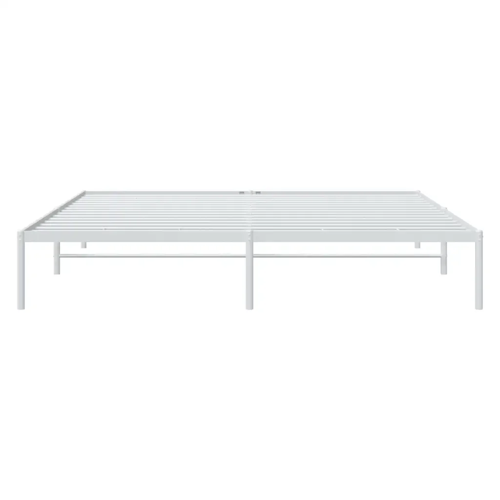 Letto matrimoniale | Letto per adulti | Giroletto Metallo Bianco 180x200 cm - Image 5