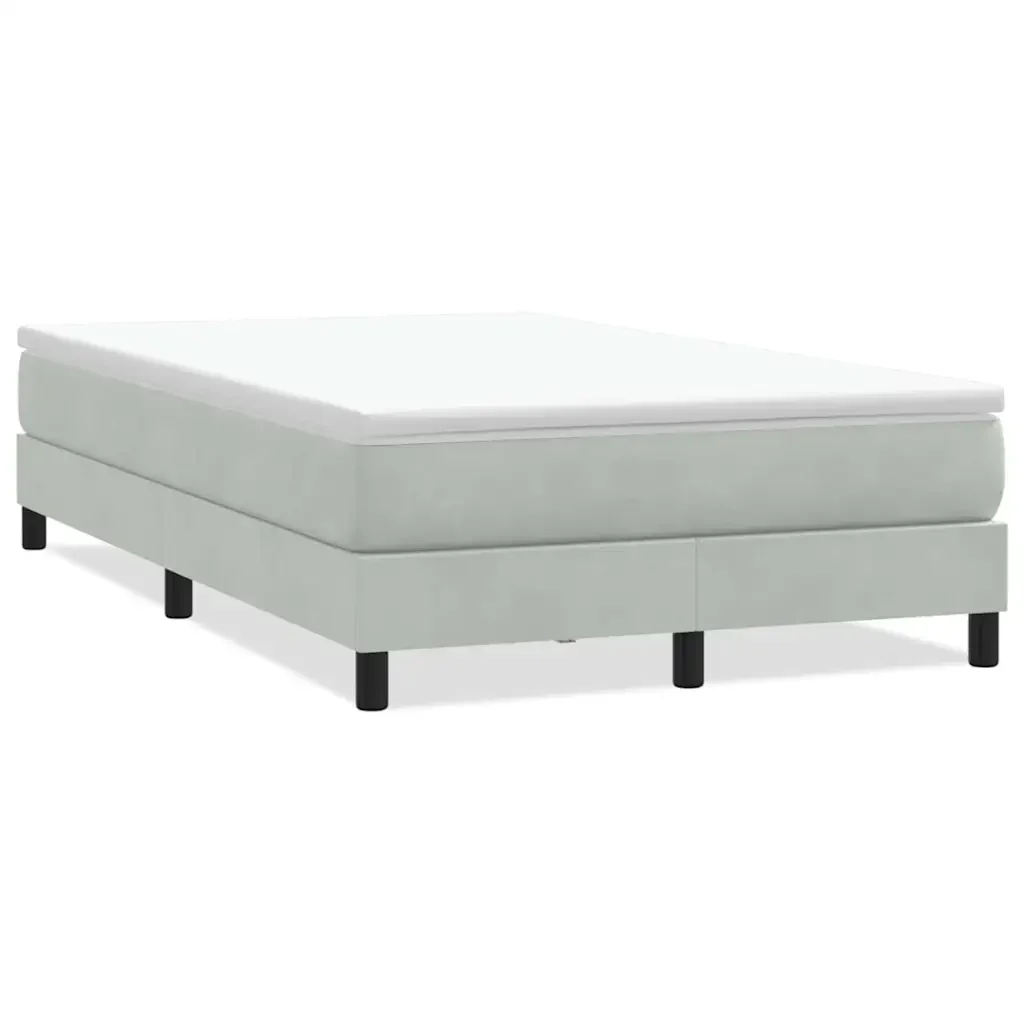 Letto matrimoniale | Letto per adulti | Giroletto Molle senza Materasso Grigio Chiaro 120x210cm Velluto