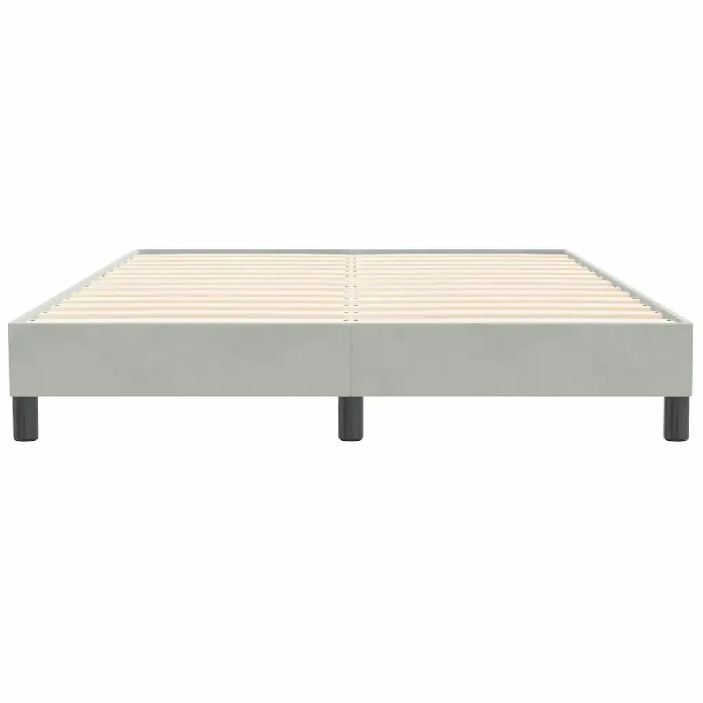 Letto matrimoniale | Letto per adulti | Giroletto Molle senza Materasso Grigio Chiaro 140x210cm Velluto - Image 5