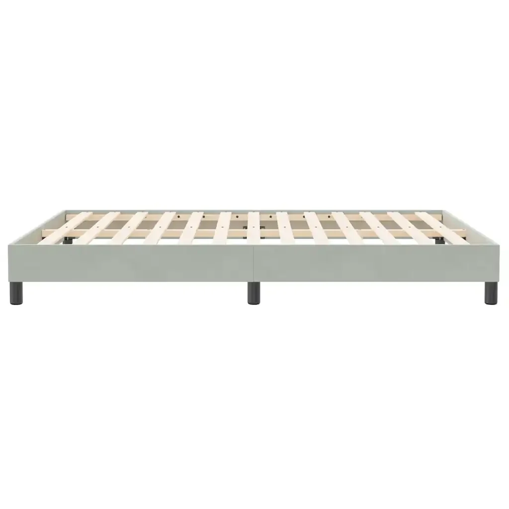 Letto matrimoniale | Letto per adulti | Giroletto Molle senza Materasso Grigio Chiaro 140x210cm Velluto - Image 6