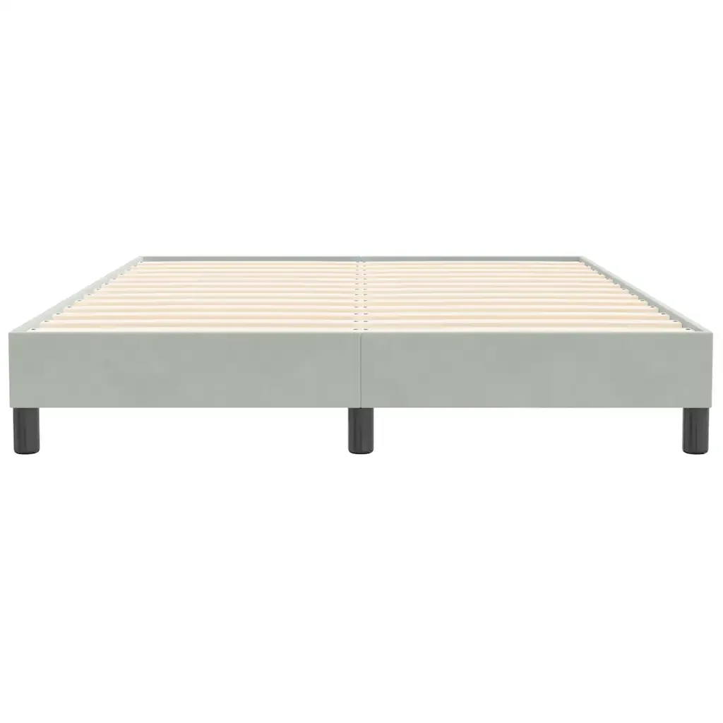 Letto matrimoniale | Letto per adulti | Giroletto Molle senza Materasso Grigio Chiaro 160x210cm Velluto - Image 5