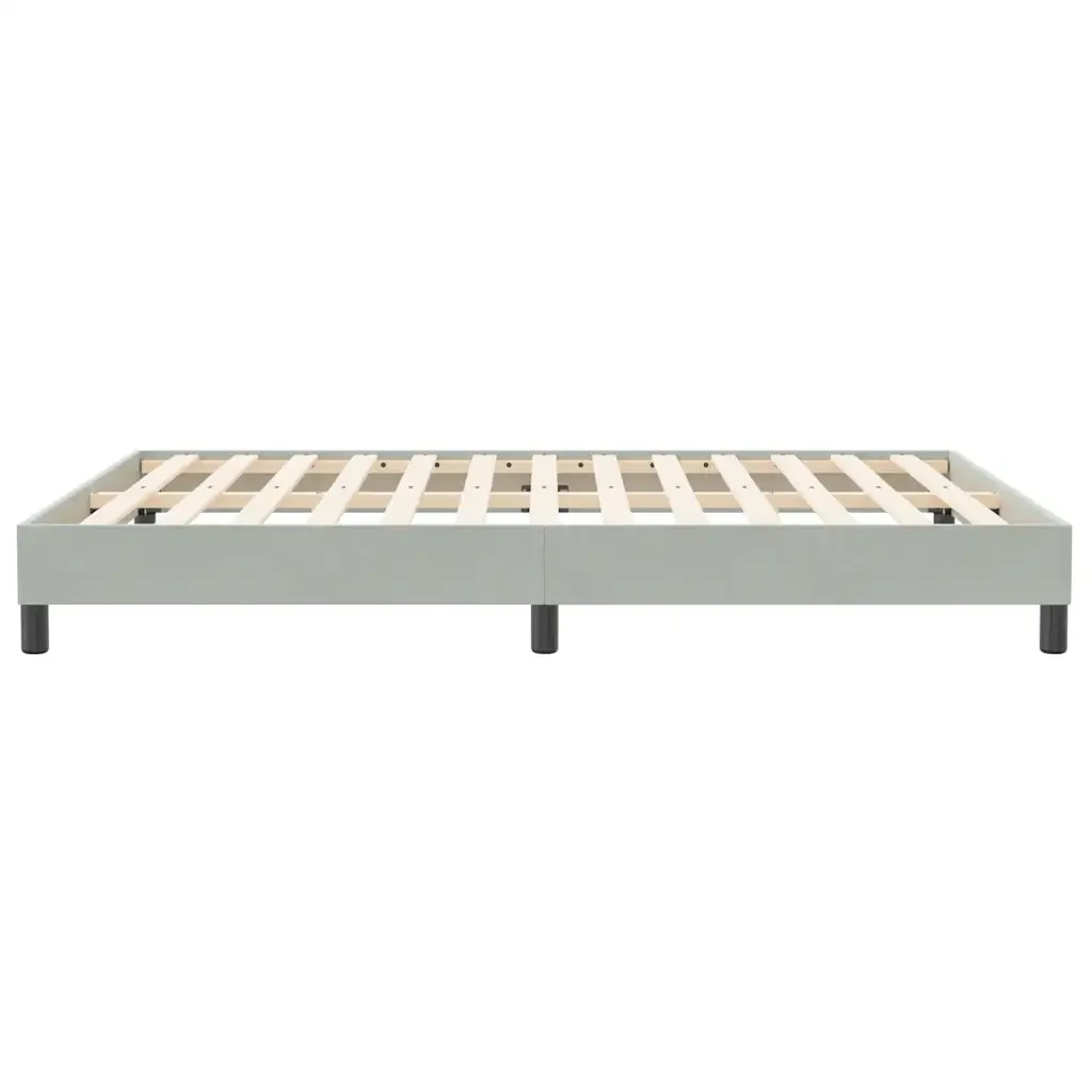 Letto matrimoniale | Letto per adulti | Giroletto Molle senza Materasso Grigio Chiaro 160x210cm Velluto - Image 6