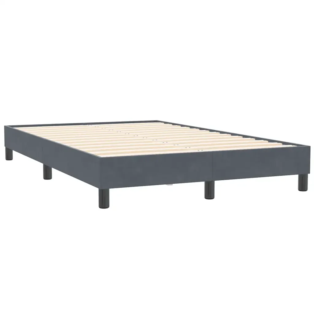 Letto matrimoniale | Letto per adulti | Giroletto Molle senza Materasso Grigio Scuro 120x210 cm Velluto - Image 3