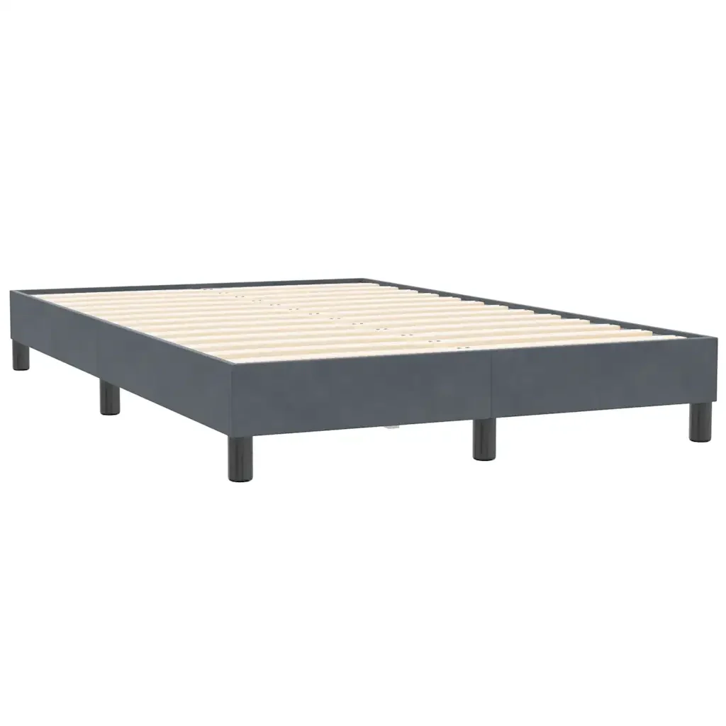 Letto matrimoniale | Letto per adulti | Giroletto Molle senza Materasso Grigio Scuro 120x210 cm Velluto - Image 7